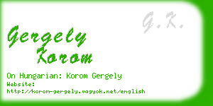 gergely korom business card